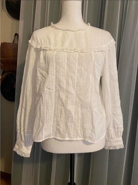 Current Elliott cotton gauze boho peasant Victorian style blouse